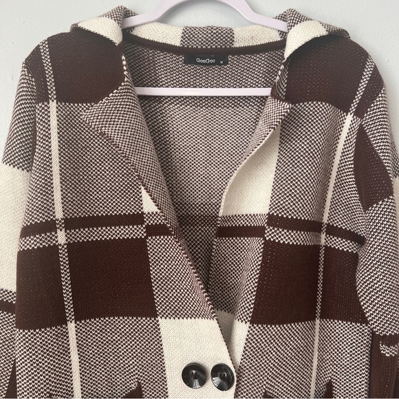 Gee Gee Plaid Sweater Cardigan - Picture 2 of 4